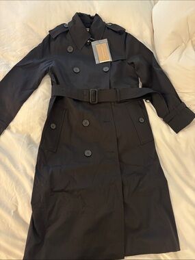 Burberry Black Double-Breasted Trench Coat with Belt